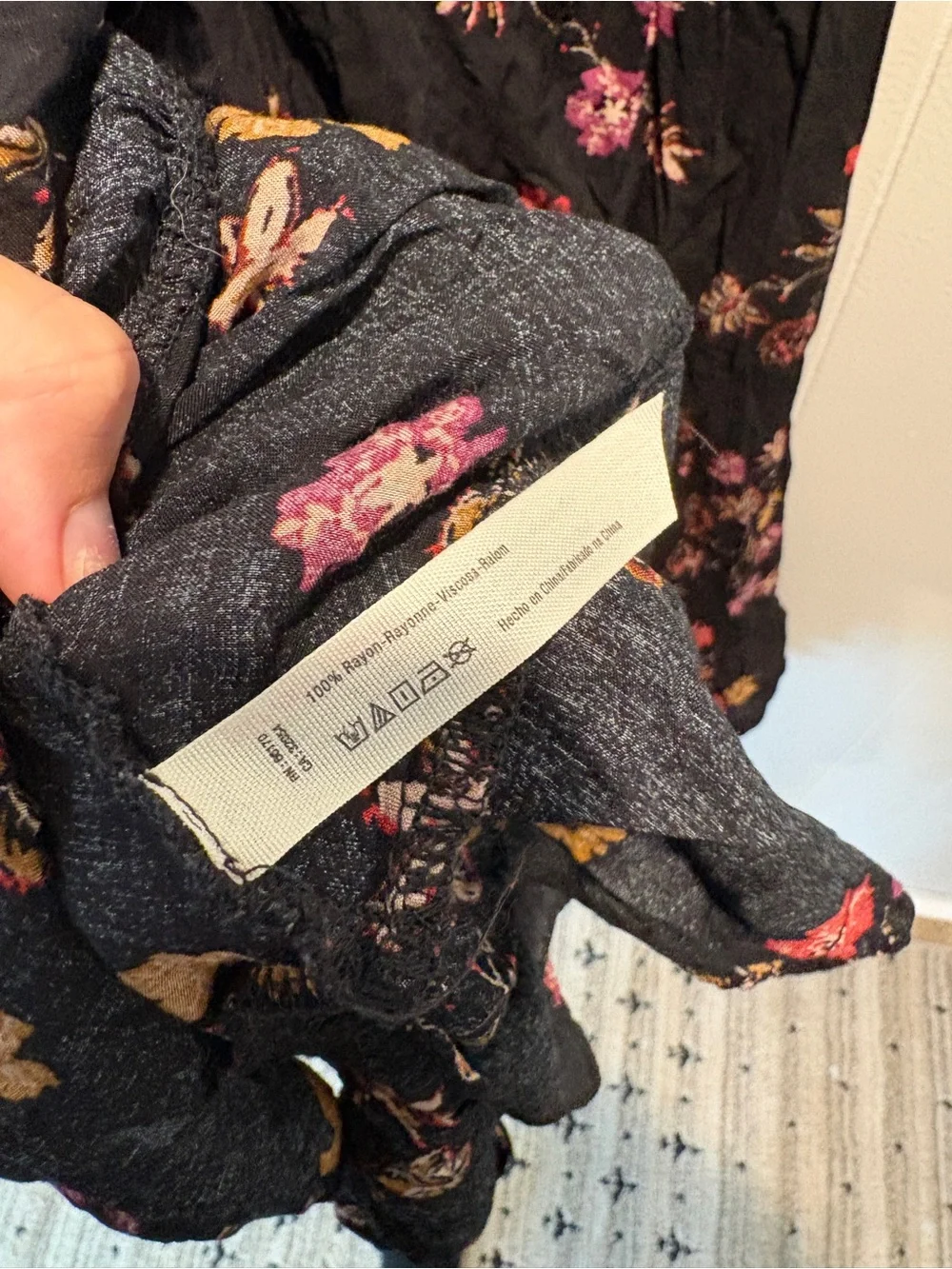Free People (intimately) Black Annka Border Slip size small